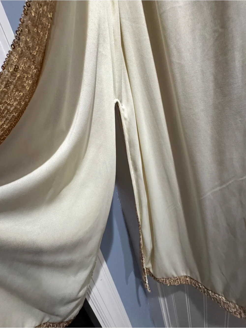 Anna and Ava Gold Sequin sleeveless Long vest cover
